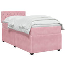vidaXL Boxspring ágy matraccal Rózsaszín 90 x 190 cm Bársony