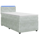vidaXL Boxspring ágy matraccal Világosszürke 90 x 190 cm Bársony