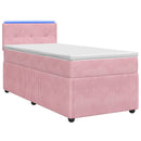 vidaXL Boxspring ágy matraccal Rózsaszín 90 x 200 cm Bársony
