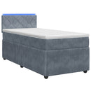 vidaXL Boxspring ágy matraccal Sötétszürke 90 x 200 cm Bársony