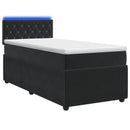 vidaXL Boxspring ágy matraccal fejtámlával Fekete 100 x 200 cm Bársony