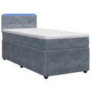 vidaXL Boxspring ágy matraccal Sötétszürke 100 x 200 cm Bársony