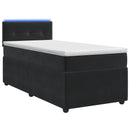 vidaXL Boxspring ágy matraccal fejtámlával Fekete 100 x 200 cm Bársony
