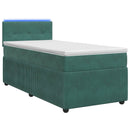 vidaXL Boxspring ágy matraccal Sötétzöld 100 x 200 cm Bársony