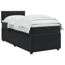 vidaXL Boxspring ágy matraccal fejtámlával Fekete 100 x 200 cm Bársony