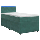 vidaXL Boxspring ágy matraccal Sötétzöld 100 x 200 cm Bársony