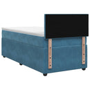 vidaXL Boxspring ágy matraccal fejtámlával Kék 100 x 200 cm Bársony
