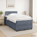 vidaXL Boxspring ágy matraccal Sötétszürke 120 x 190 cm Bársony