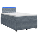 vidaXL Boxspring ágy matraccal Sötétszürke 120 x 190 cm Bársony