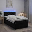 vidaXL Boxspring ágy matraccal fejtámlával Fekete 120 x 190 cm Bársony