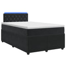 vidaXL Boxspring ágy matraccal fejtámlával Fekete 120 x 190 cm Bársony