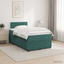 vidaXL Boxspring ágy matraccal Sötétzöld 120 x 190 cm Bársony