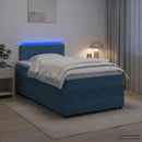 vidaXL Boxspring ágy matraccal fejtámlával Kék 120 x 190 cm Bársony