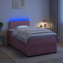 vidaXL Boxspring ágy matraccal Rózsaszín 120 x 190 cm Bársony