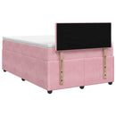 vidaXL Boxspring ágy matraccal Rózsaszín 120 x 190 cm Bársony