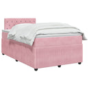 vidaXL Boxspring ágy matraccal Rózsaszín 120 x 190 cm Bársony