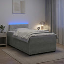 vidaXL Boxspring ágy matraccal Világosszürke 120 x 190 cm Bársony