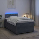 vidaXL Boxspring ágy matraccal Sötétszürke 120 x 190 cm Bársony