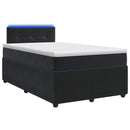 vidaXL Boxspring ágy matraccal fejtámlával Fekete 120 x 190 cm Bársony