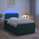 vidaXL Boxspring ágy matraccal Sötétzöld 120 x 200 cm Bársony