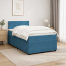 vidaXL Boxspring ágy matraccal fejtámlával Kék 120 x 200 cm Bársony