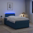 vidaXL Boxspring ágy matraccal fejtámlával Kék 120 x 200 cm Bársony