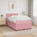 vidaXL Boxspring ágy matraccal Rózsaszín 120 x 200 cm Bársony