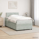 vidaXL Boxspring ágy matraccal Világosszürke 120 x 200 cm Bársony