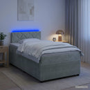 vidaXL Boxspring ágy matraccal Világosszürke 120 x 200 cm Bársony