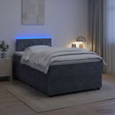 vidaXL Boxspring ágy matraccal Sötétszürke 120 x 190 cm Bársony
