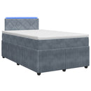 vidaXL Boxspring ágy matraccal Sötétszürke 120 x 190 cm Bársony