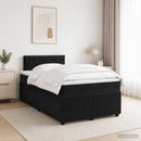 vidaXL Boxspring ágy matraccal fejtámlával Fekete 120 x 190 cm Bársony