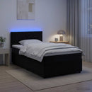 vidaXL Boxspring ágy matraccal fejtámlával Fekete 120 x 190 cm Bársony