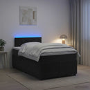 vidaXL Boxspring ágy matraccal fejtámlával Fekete 120 x 190 cm Bársony
