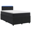 vidaXL Boxspring ágy matraccal fejtámlával Fekete 120 x 190 cm Bársony