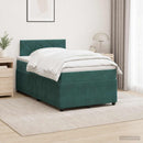 vidaXL Boxspring ágy matraccal Sötétzöld 120 x 200 cm Bársony