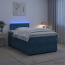 vidaXL Boxspring ágy matraccal fejtámlával Kék 120 x 200 cm Bársony