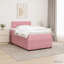 vidaXL Boxspring ágy matraccal Rózsaszín 120 x 190 cm Bársony