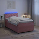 vidaXL Boxspring ágy matraccal Rózsaszín 120 x 190 cm Bársony