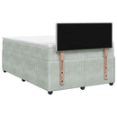 vidaXL Boxspring ágy matraccal Világosszürke 120 x 200 cm Bársony