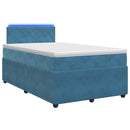 vidaXL Boxspring ágy matraccal fejtámlával Kék 120 x 200 cm Bársony