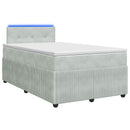 vidaXL Boxspring ágy matraccal Világosszürke 120 x 200 cm Bársony