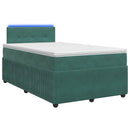 vidaXL Boxspring ágy matraccal Sötétzöld 120 x 200 cm Bársony