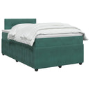 vidaXL Boxspring ágy matraccal Sötétzöld 120 x 200 cm Bársony