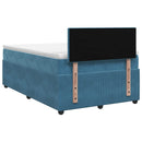 vidaXL Boxspring ágy matraccal fejtámlával Kék 120 x 200 cm Bársony
