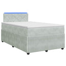 vidaXL Boxspring ágy matraccal Világosszürke 120 x 200 cm Bársony