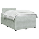 vidaXL Boxspring ágy matraccal Világosszürke 120 x 200 cm Bársony