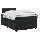 vidaXL Boxspring ágy matraccal fejtámlával Fekete 120 x 200 cm Bársony