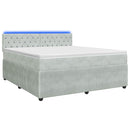 vidaXL Boxspring ágy matraccal Világosszürke 140 x 190 cm Bársony