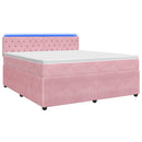 vidaXL Boxspring ágy matraccal Rózsaszín 140 x 190 cm Bársony